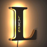 Load image into Gallery viewer, Custom Wooden Lamp with Engraved Name Wall Light Custom Night Light