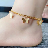 Load image into Gallery viewer, Gold Butterfly Anklet Gold stainless steel Ankle Bracelet Female Jewelry