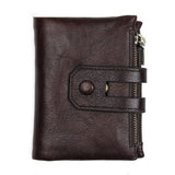 Load image into Gallery viewer, Men&#39;s Real Leather Short Wallet Double Zipper Card Bag Gift for Men