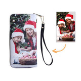 Load image into Gallery viewer, Personalized Photo Wallet for Women Two side Print Leather Long Wallet Mothers Day Gift