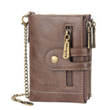 Load image into Gallery viewer, Men&#39;s Leather Short Wallet Double Zipper Coin Wallet Gift for Men