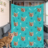 Load image into Gallery viewer, Custom Blankets with Cat Dog Photo Personalized Dog Blankets Fleece Throw Blanket