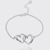 Load image into Gallery viewer, Personalized Double Hearts Engraved Bracelet With Birthstones