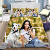 Load image into Gallery viewer, Three-piece custom photo duvet cover