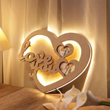 Load image into Gallery viewer, Personalized photo wooden heart lamp