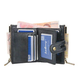 Load image into Gallery viewer, Men&#39;s Leather Short Wallet Double Zipper Coin Wallet Gift for Men