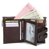 Load image into Gallery viewer, Men&#39;s Real Leather Short Wallet Double Zipper Card Bag Gift for Men