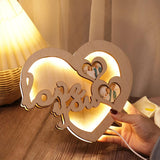 Load image into Gallery viewer, Personalized photo wooden heart lamp