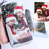 Load image into Gallery viewer, Personalized Photo Wallet for Women Two side Print Leather Long Wallet Mothers Day Gift