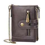 Load image into Gallery viewer, Men&#39;s Leather Short Wallet Double Zipper Coin Wallet Gift for Men