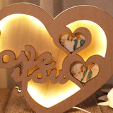 Load image into Gallery viewer, Personalized photo wooden heart lamp