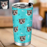 Load image into Gallery viewer, Custom Cat Photo Tumblers Cup Mug Personalized Travel Tumblers with Cat Dog Pictures