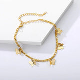 Load image into Gallery viewer, Gold Butterfly Anklet Gold stainless steel Ankle Bracelet Female Jewelry