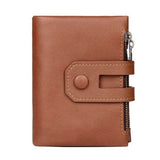 Load image into Gallery viewer, Men&#39;s Real Leather Short Wallet Double Zipper Card Bag Gift for Men