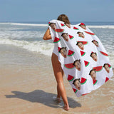 Load image into Gallery viewer, Custom Face Beach Towel Funny Gift