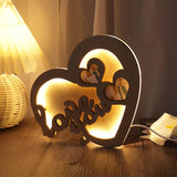 Load image into Gallery viewer, Personalized photo wooden heart lamp