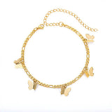 Load image into Gallery viewer, Gold Butterfly Anklet Gold stainless steel Ankle Bracelet Female Jewelry