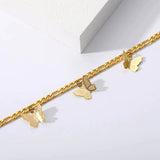 Load image into Gallery viewer, Gold Butterfly Anklet Gold stainless steel Ankle Bracelet Female Jewelry