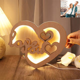 Load image into Gallery viewer, Personalized photo wooden heart lamp