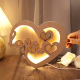 Load image into Gallery viewer, Personalized photo wooden heart lamp