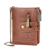 Load image into Gallery viewer, Men&#39;s Leather Short Wallet Double Zipper Coin Wallet Gift for Men