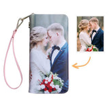 Load image into Gallery viewer, Personalized Photo Wallet for Women Two side Print Leather Long Wallet Mothers Day Gift